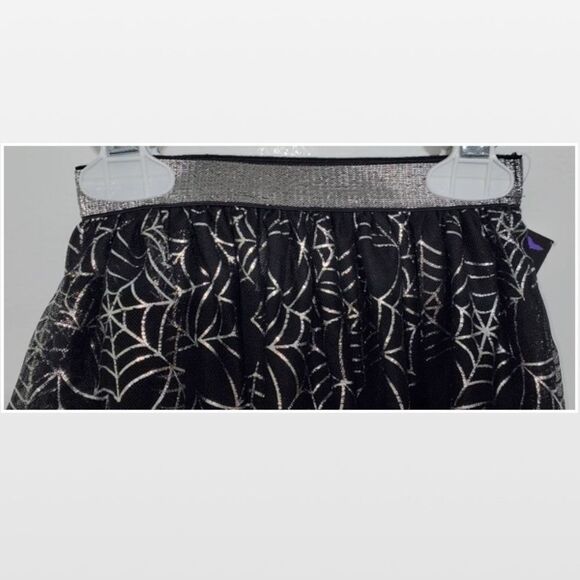 New Black Halloween Skirt With Spider Webs Ruffle Tulle - Picture 5 of 16